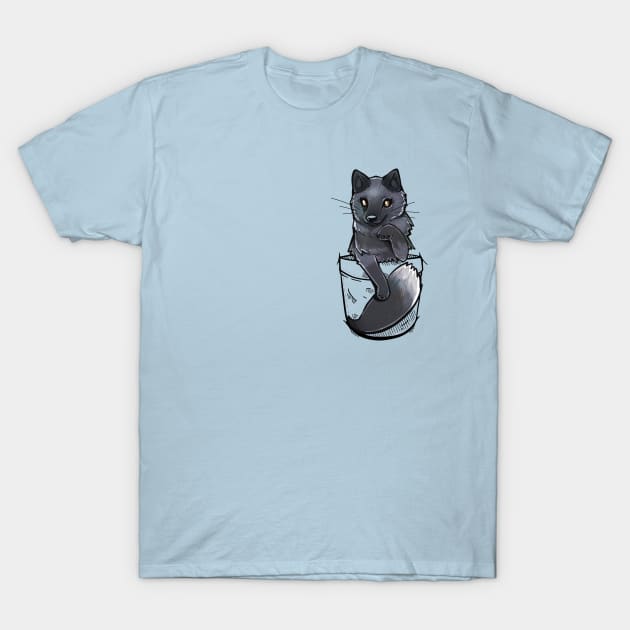 Pocket Cute Silver Fox T-Shirt by TechraPockets